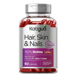 Hair Skin Nails Biotina Dose Máxima 60 Cápsulas Katigua