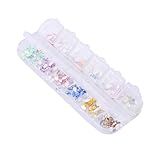 HAKIDZEL 12 Kit De Manicure Multicolor Strass Coroa Presilhas Para Lixa De Unhas De Metal De Unhas Brilhantes Kit Perfurador De Orelha Arte De Unhas Decoração Conjunto De