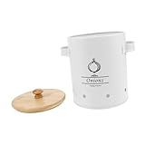 HAKIDZEL Frasco De Armazenamento Recipiente De Cebola De Cozinha Balde De Aço Carbono De Cozinha Recipiente De Metal De Armazenamento De Cebola Bancada Balde De Cebola Recipiente De Batata