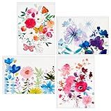 Hallmark Cartões Em Branco Sortidos- Flores Pintadas -48 Cartões Com Envelopes-