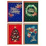 Hallmark Seleção De Cartões De Natal Papel Alumínio Festivo 40 Cartões E Envelopes 5XPX1010