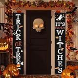 Halloween Decorations Outdoor Trick Or Treat It S October Witches Front Porch Banners 2pcs