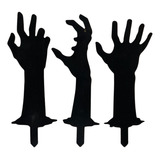 Halloween Mãos Zumbi Placa Jardim Mdf