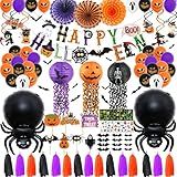 Halloween Party Decorations Indoor Outdoor Halloween Party Supplies Set With Happy Halloween Banner Glow Tattoos Wire Lanterns Spiders Balloons Photo Props Halloween Decorations Kit
