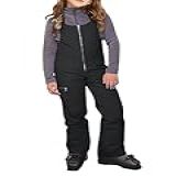 Haloumoning Babadores De Neve Para Crianças Calças De Esqui Para Meninas Macacão De Snowboard Com Isolamento à Prova D água Traje De Neve De 5 A 14 Anos Preto