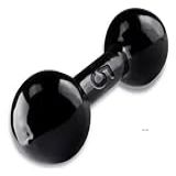 Halter 05 Kg Preto Emborrachado 01 Unidade Para Treino Musculação Fisio