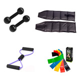 Halter 4kg Preto Caneleira 4kg Elástico Kit Mini Band