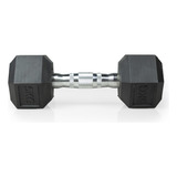 Halter 5kg Emborrachado Sextavado Cromado Dumpbell Academia