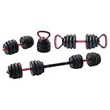 Halter Anilha Barra Kettlebell 40Kg Musculação 5 Em 1 WCT