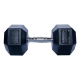 Halter Dumbell Emborrachado Sextavado Cromado De 22 5kg Rae Cor Preto