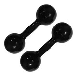 Halter Peso 1kg Bola Emborrachado Par Exercício Em Casa Academia Ginástica Fisioterapia Crossfit Cor Preto