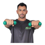 Halter Peso 1kg Emborrachado Par Academia Ginástica Fisioterapia Crossfit Cor Verde