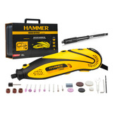 Hammer Mi200k Kit Micro Retífica 135 Watts Com 41 Acessórios E Eixo Flexível 110v