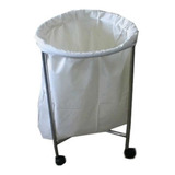 Hamper Para Uso Hospitalar Estrutura Inox Saco Em Brim