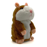 Hamster Rato Falante Brinquedo Pelúcia Cor Marrom claro