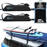 Hang 11 Rack De Teto Para Prancha De Surfe Suporte De Carro De Prancha De Surf Premium Suporte Universal Macio Para Prancha De Surf E SUP Alças Extra Largas De 3 8 Cm Serve Para Qualquer Veículo 