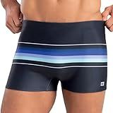 HANG LOOSE Sunga Masculina Boxer Estampa Listras Dry Fast Proteção UV 50 Zero Transparência Original Cinza Chumbo GG