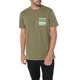 Hang Ten Camiseta Masculina Listrada De Malha Com Bolso - Camisas Casuais Confortáveis Para Homens - Camiseta De Malha De Manga Curta Inspirada No Vintage, Dark Sage | Camiseta Grant Ss Pkt, P