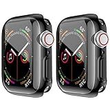 HANKN Pacote Com 2 Capas Protetoras De Tela Para Apple Watch SE Series 6 5 4 3 2 1 Cobertura Total De TPU Macio à Prova De Choque Para IWatch Preto Preto 40 Mm 