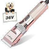 Hansprou Tosquiadeira De Cães- Cortador De Pelos Resistente De 36 V Atualizado- Barbeador Profissional Para Pelo Grosso- Aparador De Pelos Com Fio Para Animais De Estimação Com Escova De Pentes De