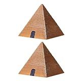 Happyyami 2 Peças Mini Pirâmide Modelo De Pirâmide Egípcia Estátua Escultura Feng Shui Pirâmide Para Aquário Terrário Zen Areia Jardim Acessórios