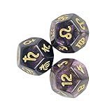 Harayaa 3 Dados De Signo De Constelação Dados Poliédricos De 12 Lados Em Acrílico Brinquedos De Entretenimento Conjunto De Dados De Jogo Dados De Estilo B