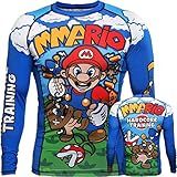 Hardcore Training Jiu Jitsu Masculino De Compressão Rash Guard MMA No Gi BJJ Apertado Camada Base Combate Azul Vermelho P