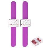 HARFINGTON 2 Peças De Suporte Magnético Para Alfinetes De Pulso Pulseira De Silicone Com 100 Pinos De Cabeça De Plástico Para Costurar Grampos De Cabelo Acolchoados Roxo