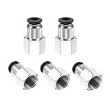 HARFINGTON Conexões Push To Connect Tubo De 6 Mm OD X 1-10-2 Cm NPT Rosca Fêmea Conexões De Tubo Pneumático Reto PCF6-N02 Conexões De Linha De Ar De Conexão Rápida Conexões De Mangueira De Ar- Preto