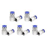 HARFINGTON Conexões Push To Connect Tubo De 8 Mm OD X 1-10-2 Cm NPT Rosca Fêmea Conexões De Tubo Pneumático Reto PCF8-N02 Conexões De Linha De Ar De Conexão Rápida Conexões De Mangueira De Ar- Azul