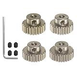 HARFINGTON Conjunto De Engrenagens De Motor De Pinhão Endurecido 48P 4 Peças 24T 25T 26T 27T Para Eixo De Motor RC De 1 20 3 Cm 48 Pitch 7075 Engrenagens De Alumínio Para Carro RC Com Chave Hexagonal