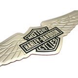 Harley Davidson Silver Wings Emblema Adesivo Aluminio Grande