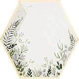 Harlow Grey Secret Garden Folha Dourada E Botânicos Em Branco Pratos De Papel Grandes De 26 7 Cm 8 Unidades Pratos De Festa Descartáveis Para Aniversário Casamento Chuveiro Aniversário Ou