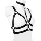 Harness Busto Cropped Em Couro Sintetico
