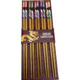 Hashi Comida Japonesa De Bambu 5 Pares Presente Criativo Kit