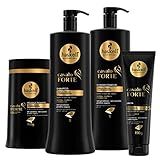 Haskell Kit Cavalo Forte Shampoo Condicionador Máscara 1000ml Gr Leave In