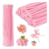 Haste Chenille 30cm Rosa Bebê Artesanato Limpador Cachimbo