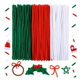 Haste De Chenille 30cm 3 Cores Natal 105 Unidades Vd Br Vm