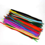 Haste De Chenille Cores 30cm 100 Un Limpador De Cachimbo Cor Sortido