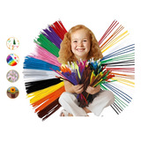 Haste De Chenille Cores Limpador Cachimbo Artesanato 100 Un