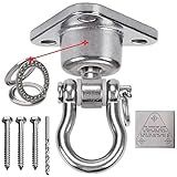 Hastes De Balanço De Rolamento Silencioso 9M Gancho Giratório De 1800 360 Capacidade De 1500lb De Aço Inoxidável Para Conjunto De Rotação De Madeira De Concreto Para Yoga Rede De Cadeira Saco De Perfuração Conjunto De Balanço De Varanda
