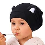 Hat Hut Touca De Cetim Touca De Seda Touca De Dormir Para Cabelos Cacheados Feminino Ajustável Forrado De Seda Gorro Despojado Chapéu Com Orelhas Gato Preto Infantil Tamanho Único