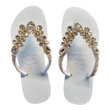 Havaianas Slim Branca Decorada Com Pedrarias