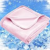HCORA Cobertor Refrescante Para Quem Dorme Quente - Q-Max Dupla Face - 0-5 - Fibra De Resfriamento Arc-Chill - Cobertor De Verão Amigo Da Pele- Respirável- Sempre Frio - 127 X 178 Cm- Rosa- Liso