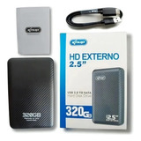 Hd Knup Externo P/ Armazenamento 320gb Slim Compatível Sata Cor Preto