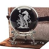 HDCRYSTALGIFTS Bolas Decorativas De Cristal 3D Gravadas A Laser 3D 60 Mm Peso De Papel Esfera Completa Feng Shui Com Suporte De Flores Banhado A Prata