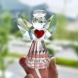 HDCRYSTALGIFTS Estatueta De Anjo Da Guarda De Cristal Arte Estátuas De Anjo De Vidro Presentes Para Mulheres Mesa De Casa Peso De Papel Decoração Ornamento Colecionável Transparente