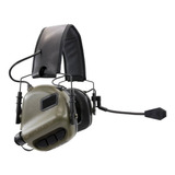 Headset Abafador Eletrônico Auricular Earmor M32 Militar Cor Verde