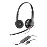 Headset Biauricular Usb Voip C320 m Plantronics 001 
