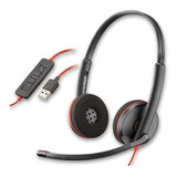 Headset Blackwire Accsstereo, C3220, Usb-poly 209745-101 Cor Preto